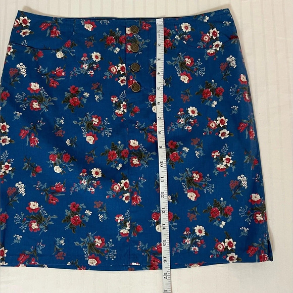 90s Y2K Vintage Ralph Lauren Mini Skirt Blue Floral Size 2 - Picture 8 of 8